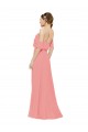 Watermelon Sleeveless Off the Shoulder A-Line Soft Chiffon Bridesmaid Dress Worcester