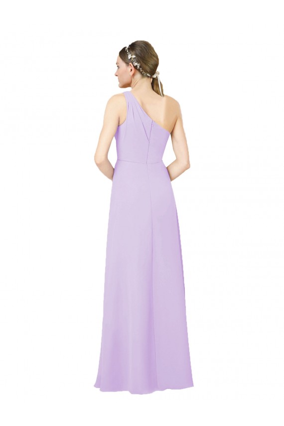 Sleeveless One Shoulder Sheath Soft Chiffon Formal Evening Gown / Bridesmaid Dress Worcester