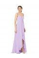 Open Back Sleeveless V-Neck Sheath Soft Chiffon High Low Bridesmaid Dress Worcester