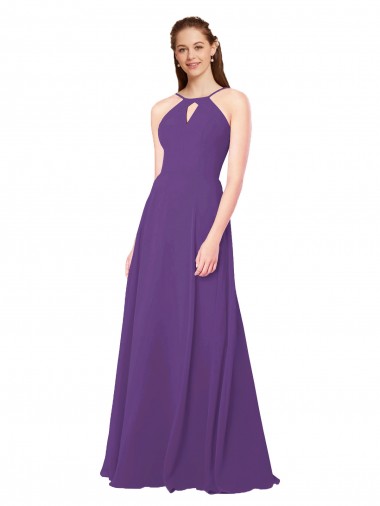Sleeveless High Neck Sheath Soft Chiffon Bridesmaid Dress Worcester