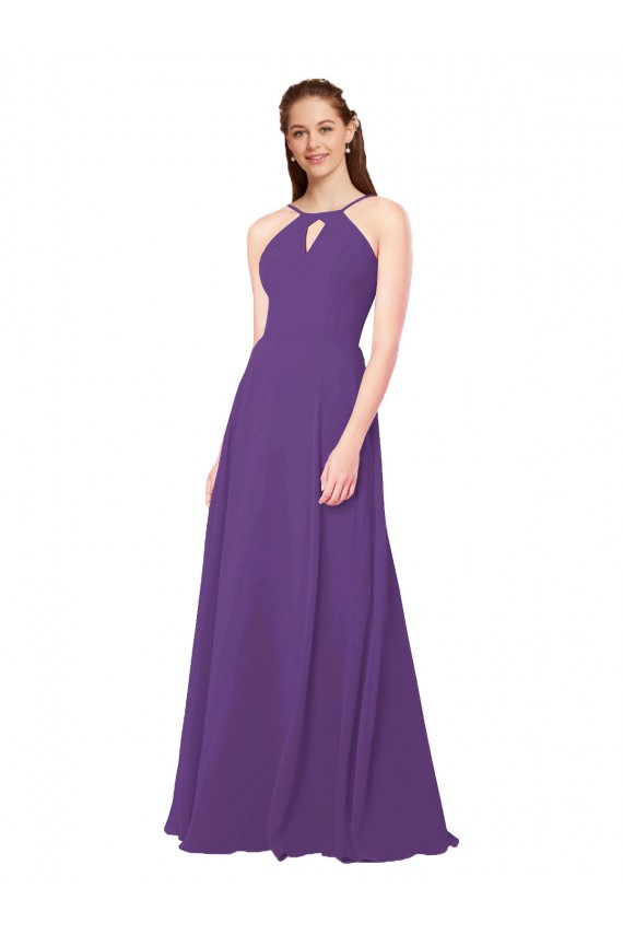Sleeveless High Neck Sheath Soft Chiffon Bridesmaid Dress Worcester