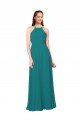 Criss Cross Back Sleeveless High Neck Sheath Soft Chiffon Bridesmaid Dress Worcester