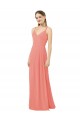 Keyhole Back Desert Rose Sleeveless V-Neck Sheath Soft Chiffon Bridesmaid Dress Worcester