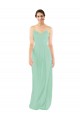Keyhole Back Mint Green Sleeveless V-Neck Sheath Soft Chiffon Bridesmaid Dress Worcester