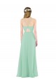Keyhole Back Mint Green Sleeveless V-Neck Sheath Soft Chiffon Bridesmaid Dress Worcester