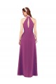 Keyhole Back Wild Berry Sleeveless V-Neck Sheath Soft Chiffon Bridesmaid Dress Worcester