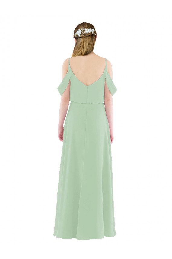 Sage Sleeveless Off the Shoulder Sheath Soft Chiffon Bridesmaid Dress Worcester