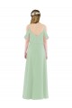 Sage Sleeveless Off the Shoulder Sheath Soft Chiffon Bridesmaid Dress Worcester
