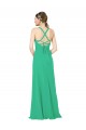 Criss Cross Back Sleeveless V-Neck Sheath Soft Chiffon Bridesmaid Dress Worcester