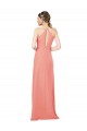 Keyhole Back Desert Rose Sleeveless Halter Neck Sheath Soft Chiffon Bridesmaid Dress Worcester