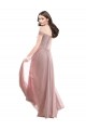 Pink Cap Sleeves Off the Shoulder A-Line Soft Chiffon & Lace Bridesmaid Dress Worcester