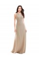 Champagne Sleeveless High Neck A-Line Soft Chiffon Bridesmaid Dress Worcester