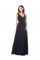 Keyhole Back Sleeveless V-Neck A-Line Soft Chiffon & Lace Bridesmaid Dress Worcester