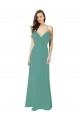 Icelandic Silver Sleeveless Spaghetti Straps A-Line Soft Chiffon Bridesmaid Gown Worcester