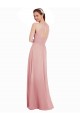Keyhole Back Bliss Pink Sleeveless Halter Neck A-Line Soft Chiffon Bridesmaid Dress Worcester