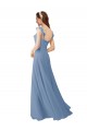 Cap Sleeves V-Neck A-Line Soft Chiffon Bridesmaid Dress Worcester