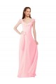 Cap Sleeves V-Neck A-Line Soft Chiffon Bridesmaid Dress Worcester