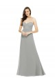 Silver Sleeveless Spaghetti Straps A-Line Chiffon Bridesmaid Dress Worcester
