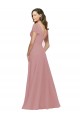 V-Back Dusty Pink Flutter Sleeves V-Neck A-Line Chiffon Bridesmaid Dress / Evening Dress Worcester