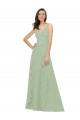 Smoke Green Sleeveless Spaghetti Straps A-Line Soft Chiffon Bridesmaid Dress Worcester