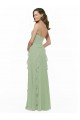Smoke Green Sleeveless Spaghetti Straps A-Line Soft Chiffon Bridesmaid Dress Worcester