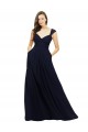 Dark Navy Sleeveless Sweetheart A-Line Chiffon Bridesmaid Gowns Worcester