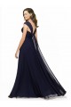 Dark Navy Sleeveless Sweetheart A-Line Chiffon Bridesmaid Gowns Worcester