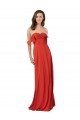 V-Back Red Sleeveless Sweetheart A-Line Soft Chiffon Bridesmaid Dress Worcester