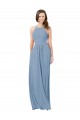 Keyhole Back Sleeveless Halter A-Line Chiffon Bridesmaid Gowns Worcester