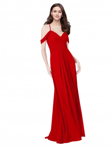 Criss Cross Back Dark Red Sleeveless V-Neck A-Line Soft Chiffon Bridesmaid Dress Worcester