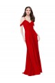 Criss Cross Back Dark Red Sleeveless V-Neck A-Line Soft Chiffon Bridesmaid Dress Worcester