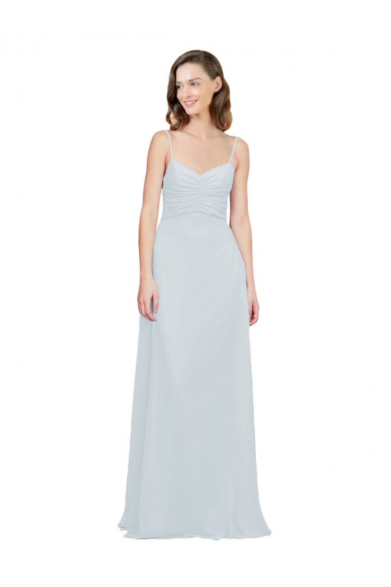 Frost Sleeveless Spaghetti Straps A-Line Soft Chiffon Bridesmaid Dress Worcester