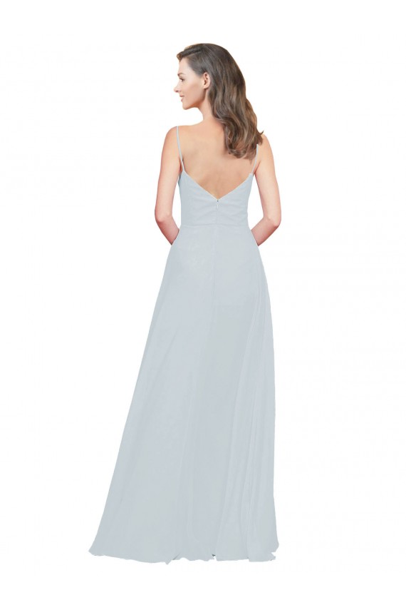 Frost Sleeveless Spaghetti Straps A-Line Soft Chiffon Bridesmaid Dress Worcester