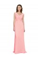 Salmon Sleeveless V-Neck A-Line Soft Chiffon Bridesmaid Dress Worcester