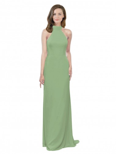Sleeveless Halter Neck A-Line Soft Chiffon Formal Dress / Bridesmaid Dress Worcester