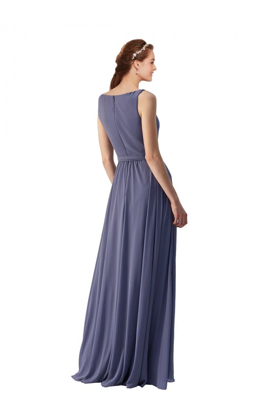 Silver Stone Sleeveless V-Neck A-Line Soft Chiffon Bridesmaid Dress Worcester