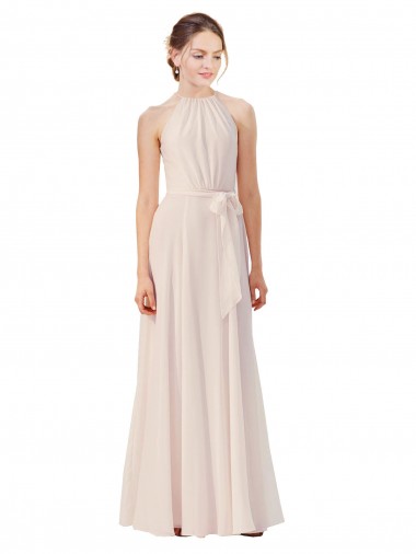 Sleeveless Bateau Neck A-Line Soft Chiffon Bridesmaid Dress Worcester