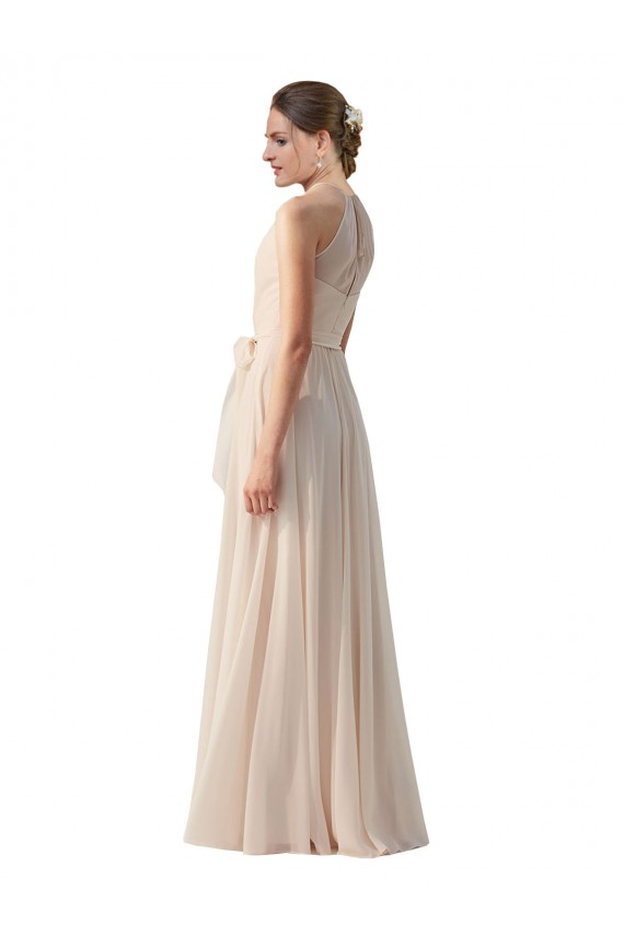 Sleeveless Bateau Neck A-Line Soft Chiffon Bridesmaid Dress Worcester