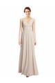 Cream Pink Sleeveless V-Neck A-Line Soft Chiffon Formal Dress / Bridesmaid Dress Worcester