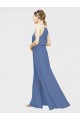 Dark Navy Sleeveless Halter Neck A-Line Chiffon Bridesmaid Dresses Worcester