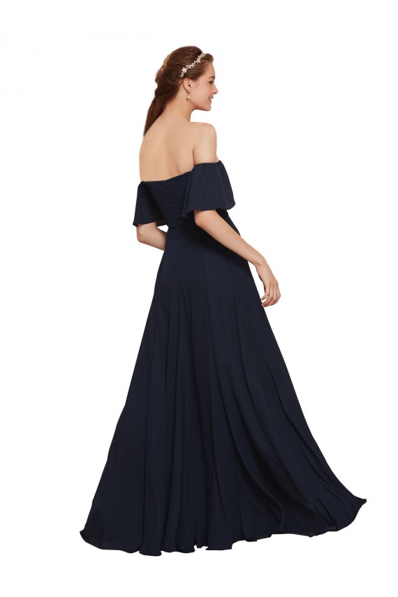 Sleeveless Off the Shoulder A-Line Soft Chiffon Prom Dress / Bridesmaid Dress Worcester