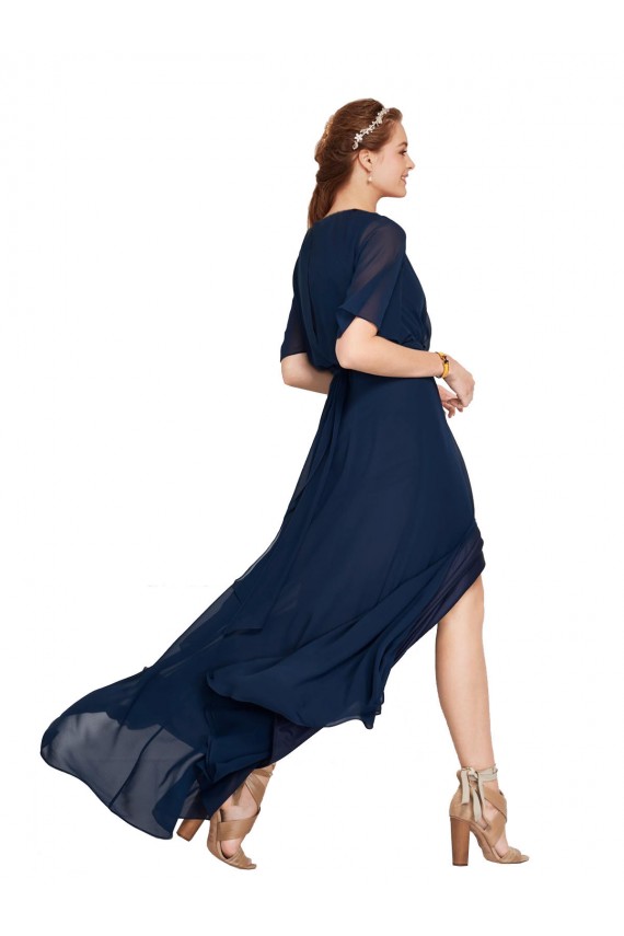 Flutter Sleeves V-Neck A-Line Soft Chiffon Bridesmaid Dress / Formal Dress Worcester