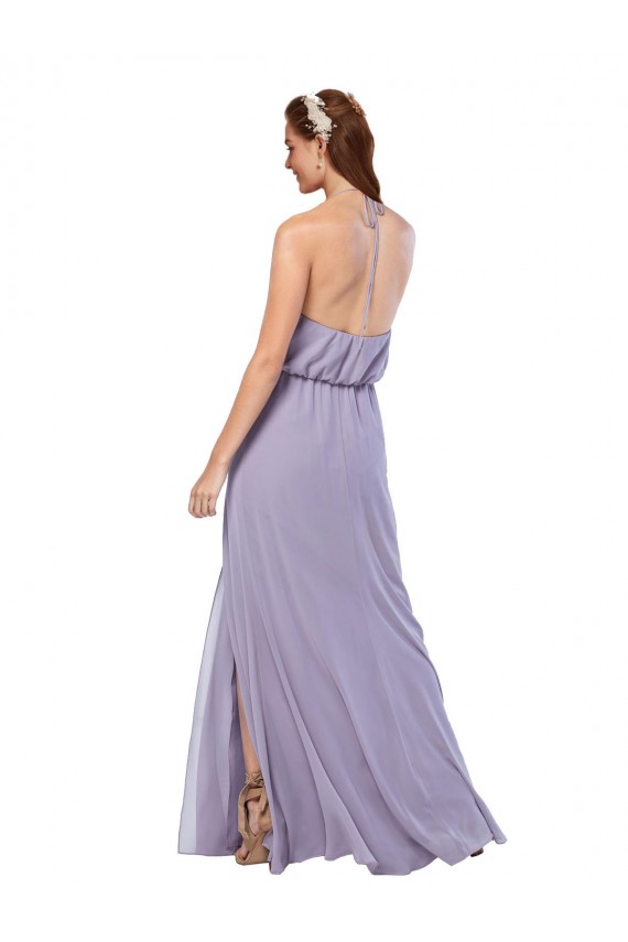 Criss Cross Open Back Dark Navy Sleeveless Halter Neck A-Line Chiffon Bridesmaid Dress / Evening Dress Worcester