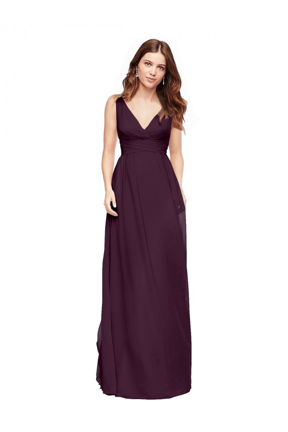 Sleeveless V-Neck A-Line Chiffon Evening Gowns / Bridesmaid Dresses Worcester