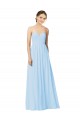 Light Sky Blue Sleeveless Sweetheart A-Line Soft Chiffon Formal Dress / Bridesmaid Dress Worcester