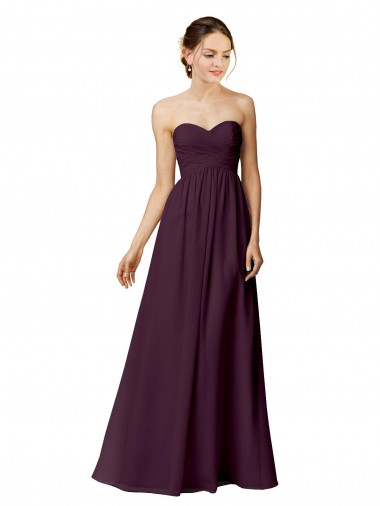 Grape Sleeveless Sweetheart A-Line Chiffon Bridesmaid Dress / Evening Dress Worcester