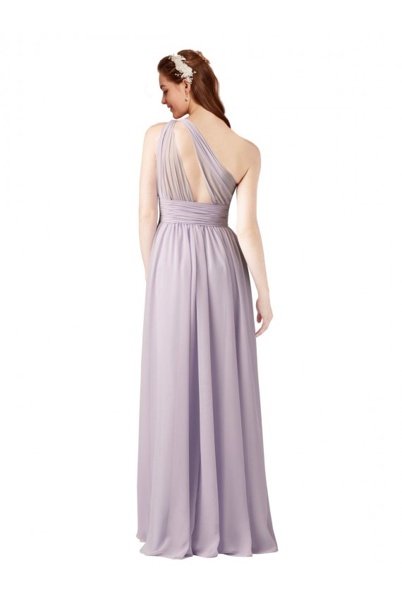 Grape Sleeveless One Shoulder A-Line Chiffon Bridesmaid Dress Worcester