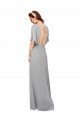 Open Back Flutter Sleeves V-Neck A-Line Chiffon Bridesmaid Dress / Evening Gowns Worcester