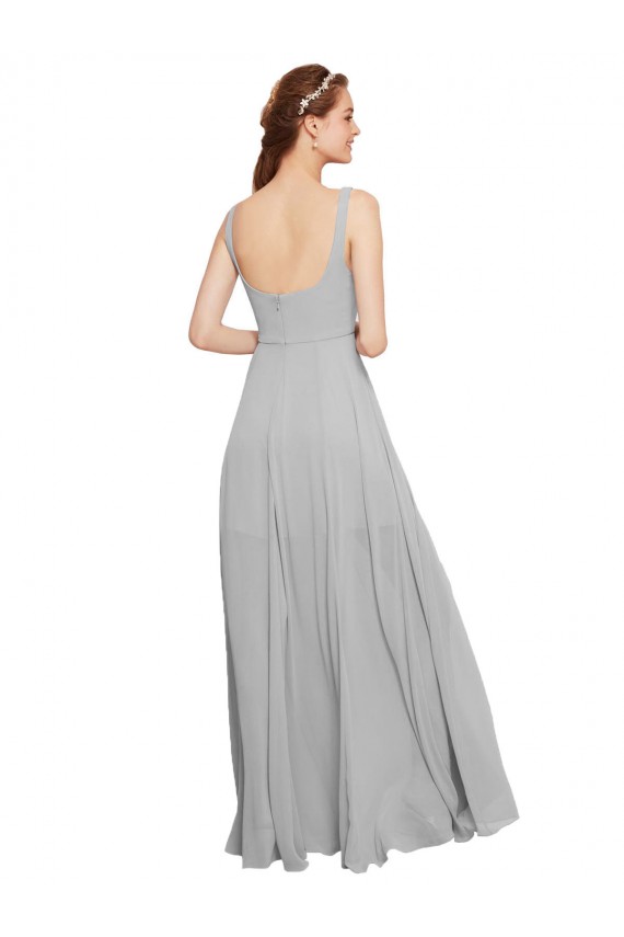 Dark Navy Sleeveless Spaghetti Straps A-Line Chiffon Bridesmaid Dress / Evening Dress Worcester