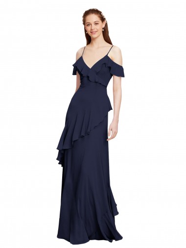 Sleeveless Off the Shoulder A-Line Chiffon Formal Dresses / Bridesmaid Dresses Worcester